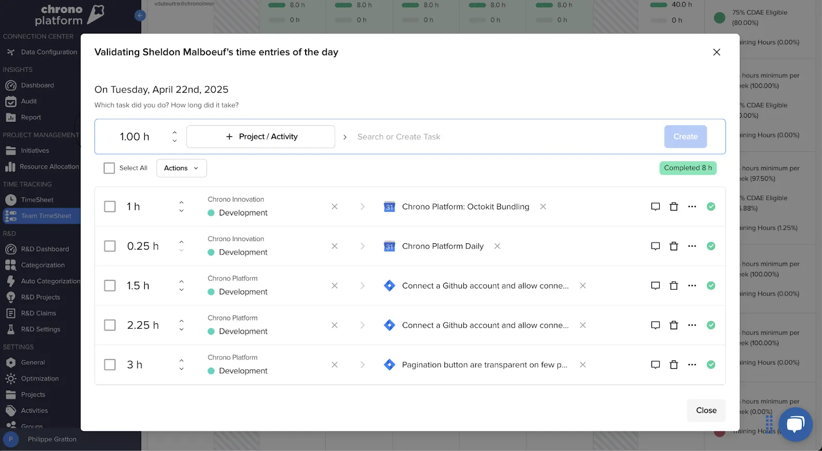 Chrono shared dashboards for finance-engineering collaboration