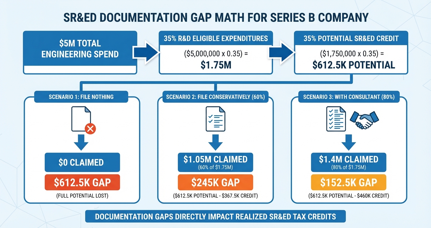 SR&ED documentation gap typical math breakdown